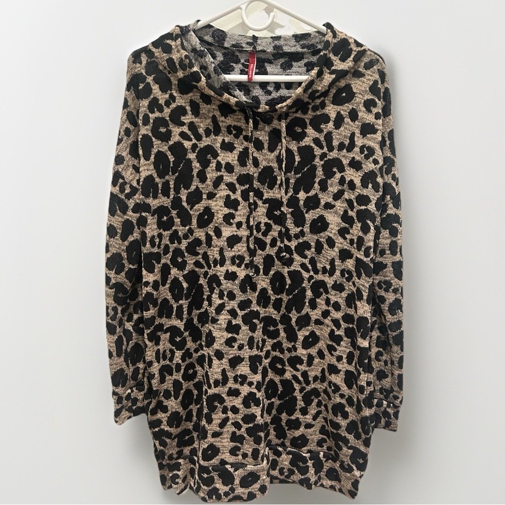 Women's Leopard Print Medium PELLAMIE Pullover Women's Hoodie Long Sleeve